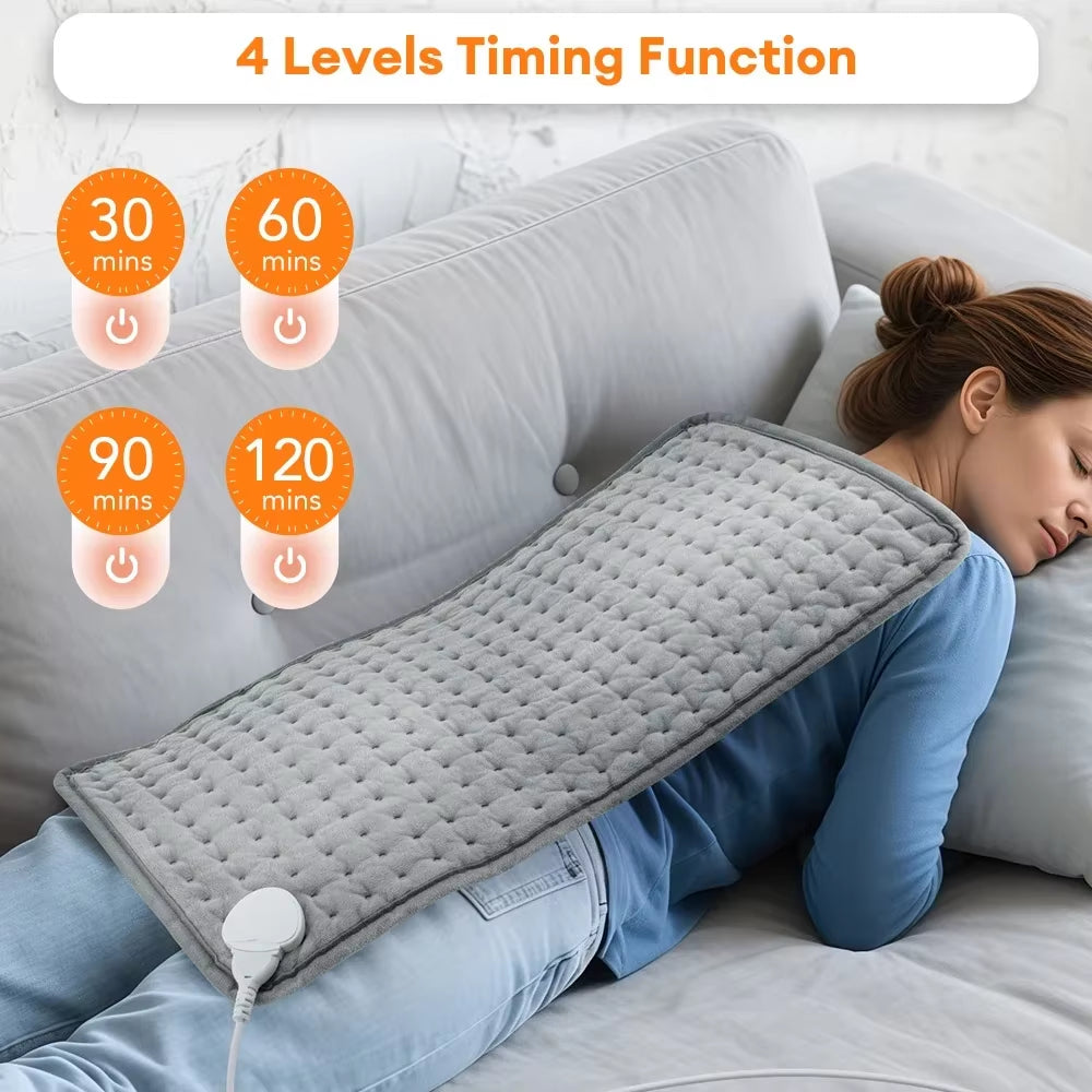 30*60Cm Electric Heating Pads for Back Neck Shoulder Home Office Washable Winter Warm Blanket 4 Timer 9 Temperature Control