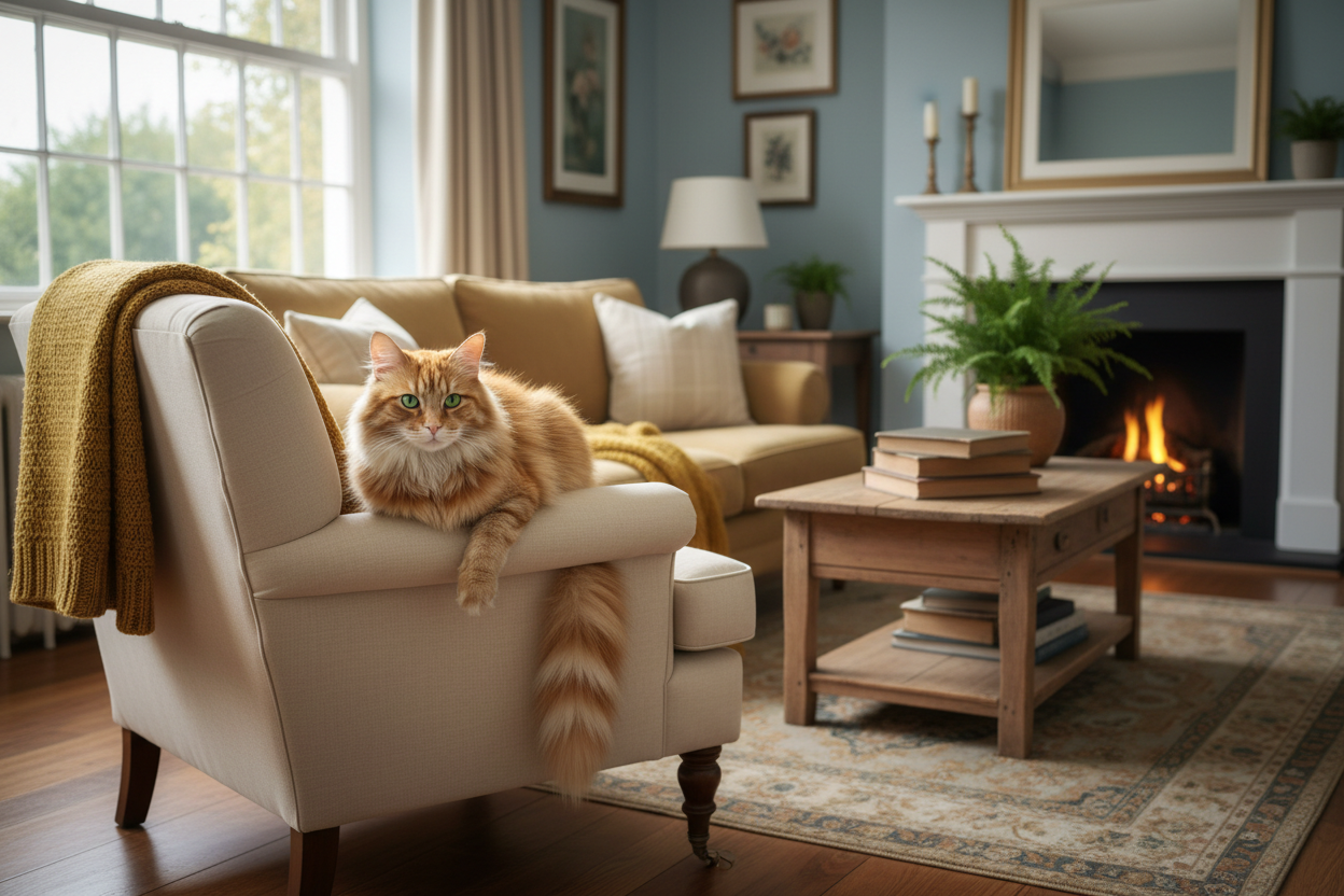 Un chat très mignon dans une maison 